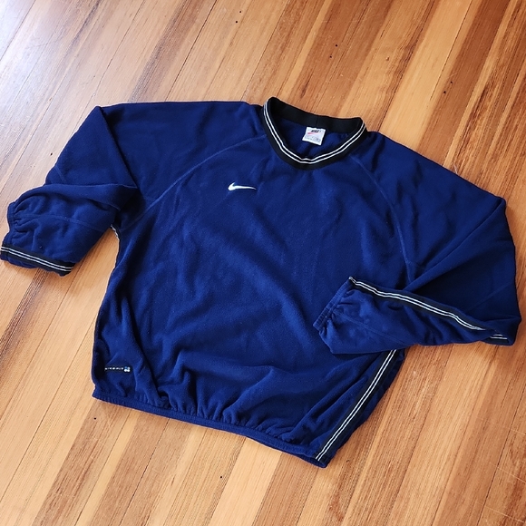 Nike Tops - Nike Royal Blue Fleece Pullover with White Swoosh